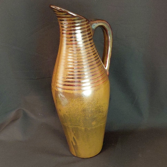 HOSLEY Brown Ceramic Pitcher - Picture 1 of 5